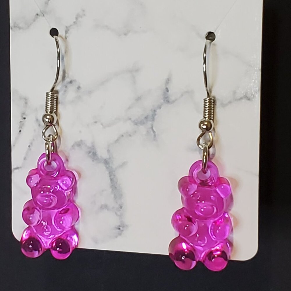 Gummy Bear Earrings - DARK PINK